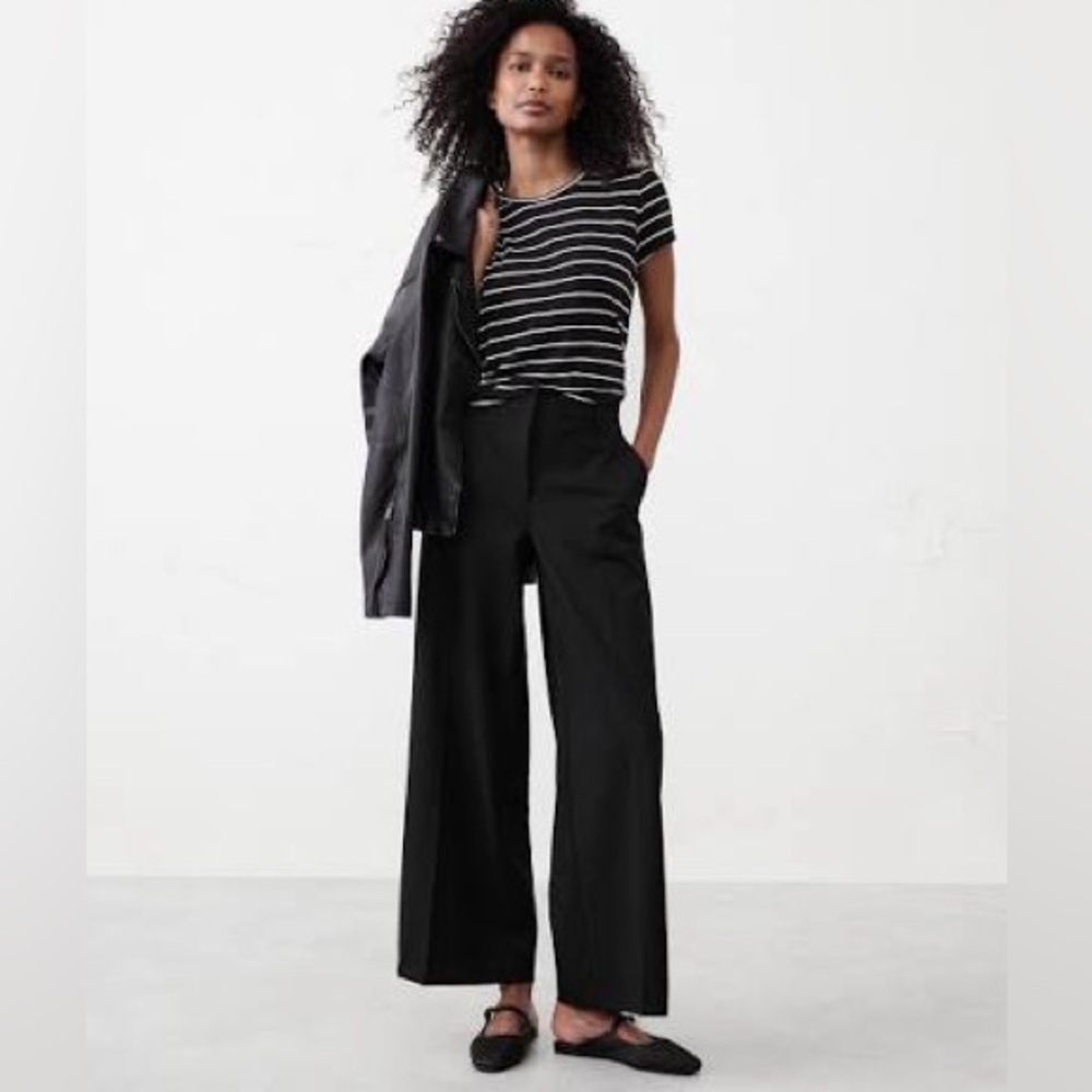 Bi-stretch easy wide pant black NWT